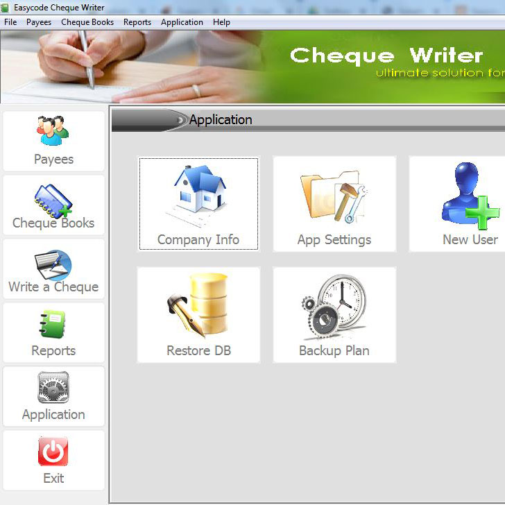 cheque app configuration